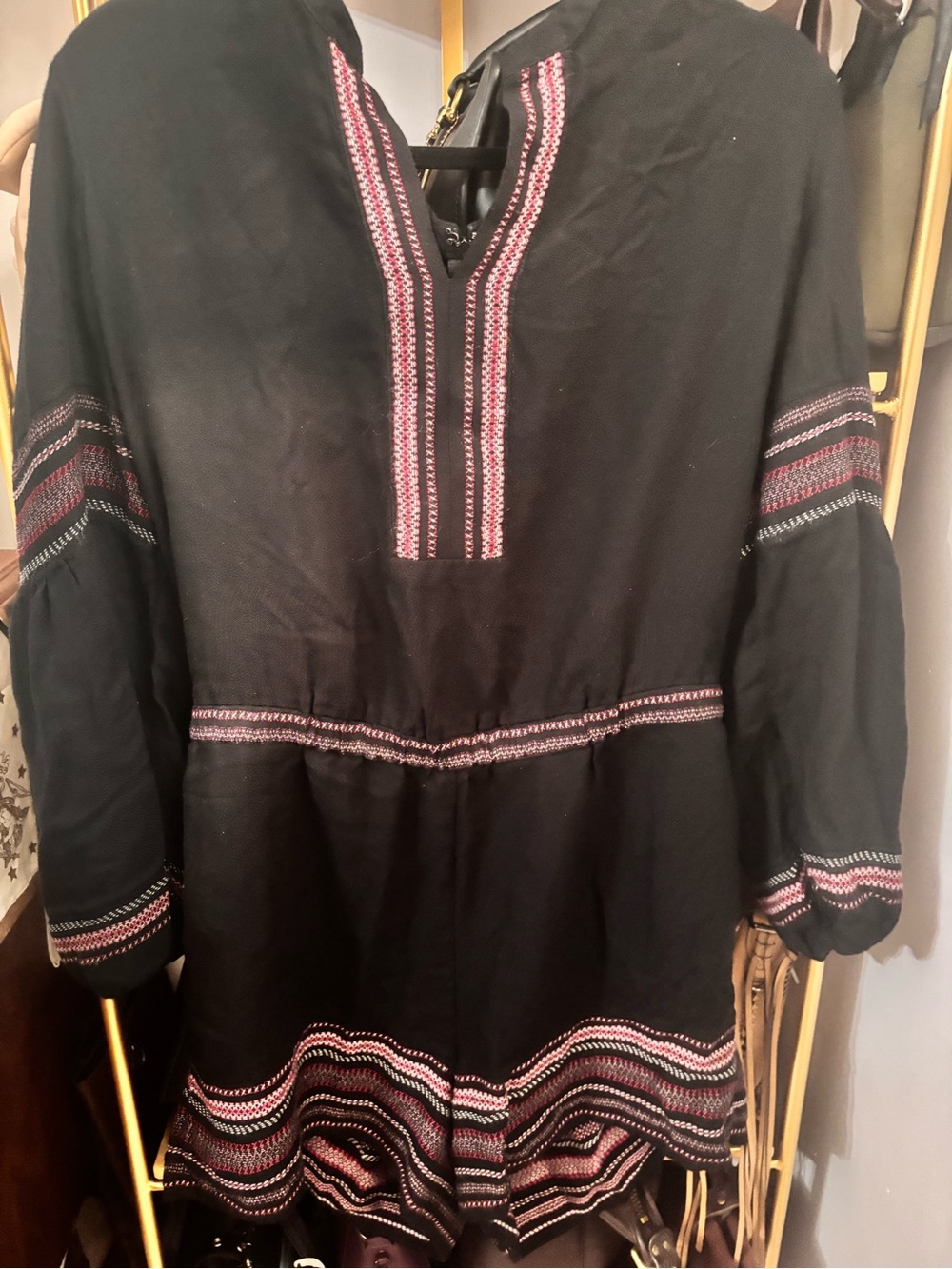 LOFT Black Knit Top with Crew Neck